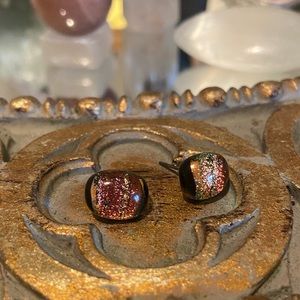 dichroic glass earrings